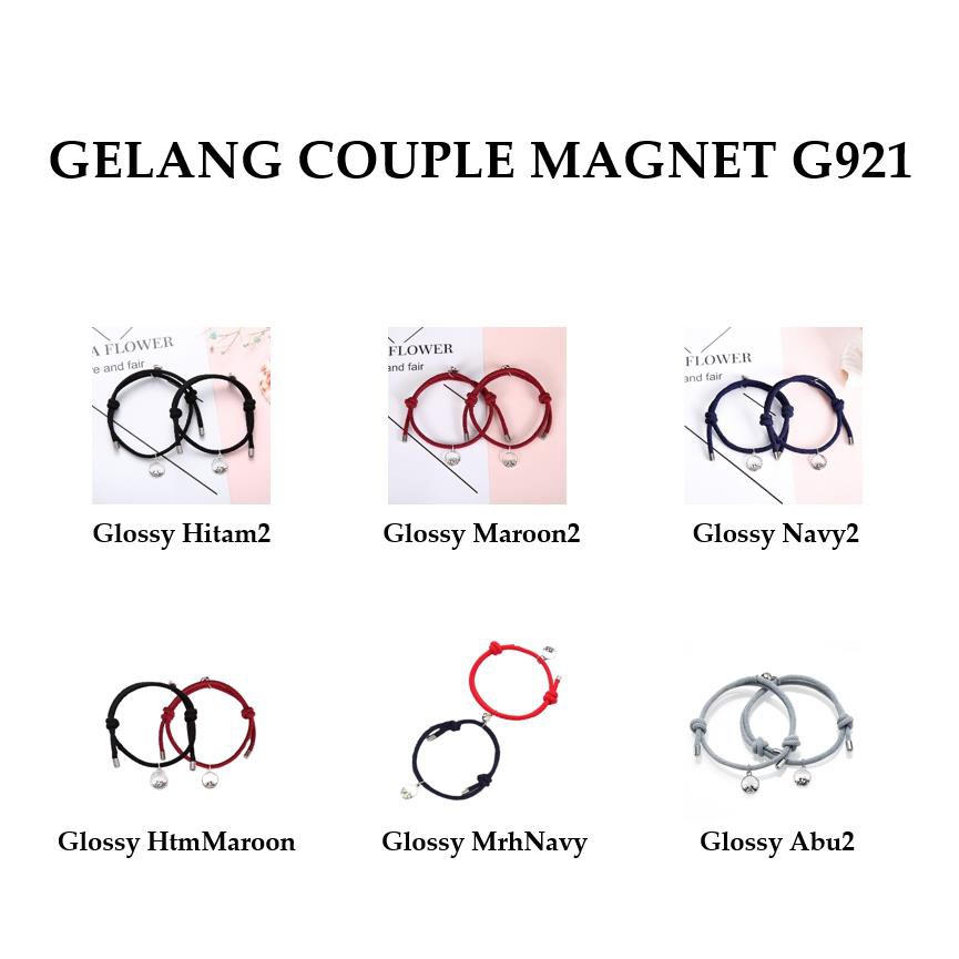 Grosir - G921 (2 PCS) Bracelet Couple Magnet Glossy / Gelang Pasangan / Gelang Persahabatan