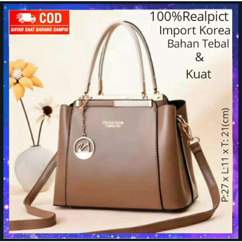 TAS KERJA SHOULDER BAG SELEMPANG BAHU WANITA CEWEK REMAJA PEREMPUAN IMPORT FASHION KOREA BESAR KOREA
