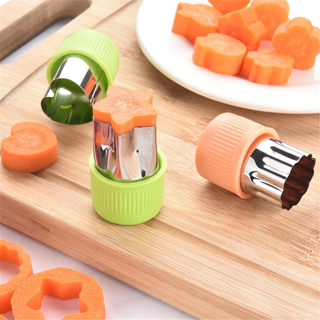 Paket 3buah Cetakan Pengiris Sayuran Portable Reusable Detachable Polished Adorable Stainless Steel Mold Bentuk Hewan