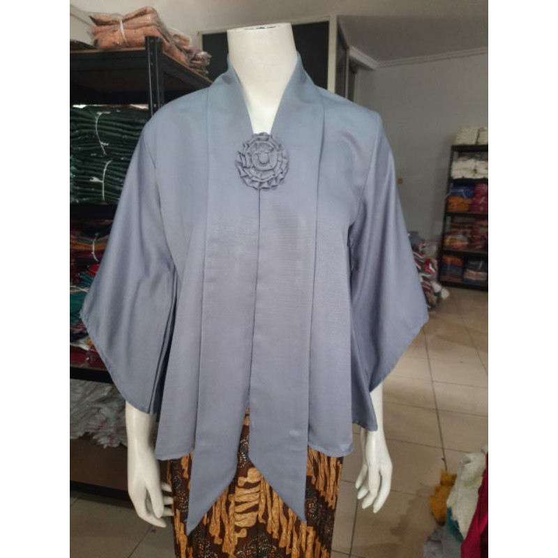 Kebaya Floy KIMONO BALOTELLI std-jumbo KeroncongBusana-Abu Tua