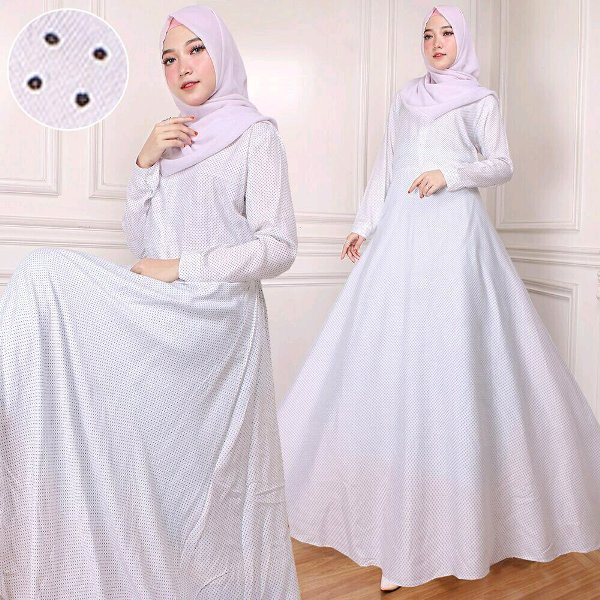 at Maxi nabila gamis syari putih hitam navy marun katun jumbo big size busui hijab baju muslim gaun