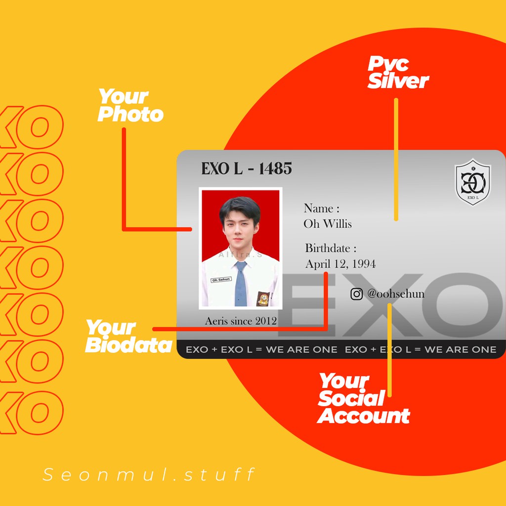 TERMURAH!! KARTU FANDOM KPOP EXO L / FANDOM CARD EXO L