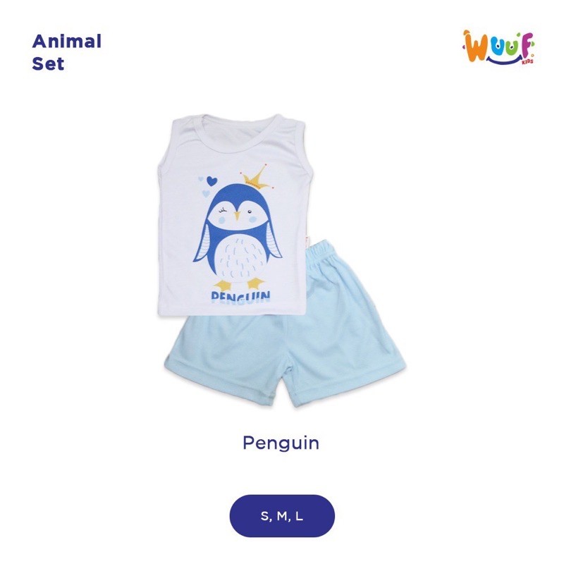 Setelan Kutung/Setelan Singlet Bayi/Anak Motif Animal (WUUF KIDS)