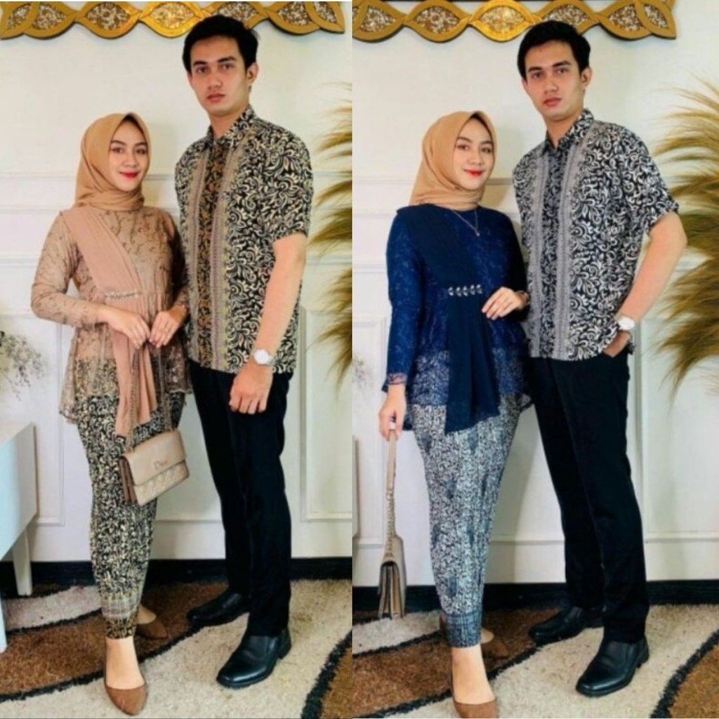 Setelan Kebaya Couple / Set Pakaian Couple / Aurora Couple / Kebaya Selendang