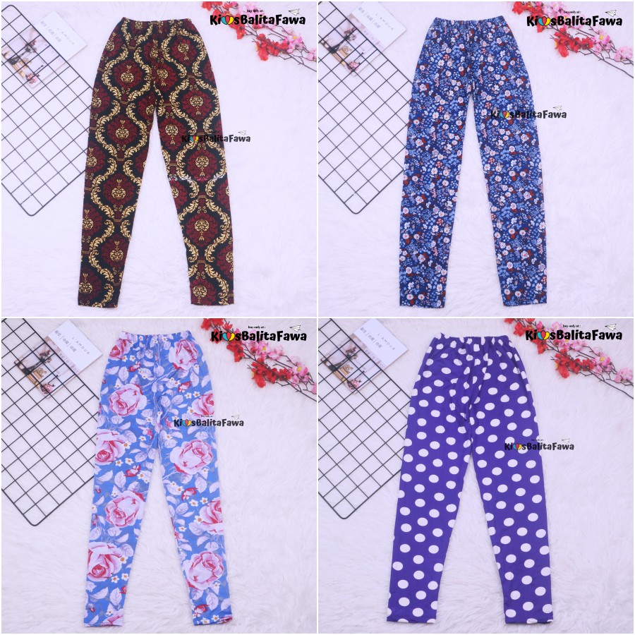 Legging Carlissa Anak 10-12 Tahun Remaja Tanggung / Celana Panjang Perempuan Murah Adem Leging Salur