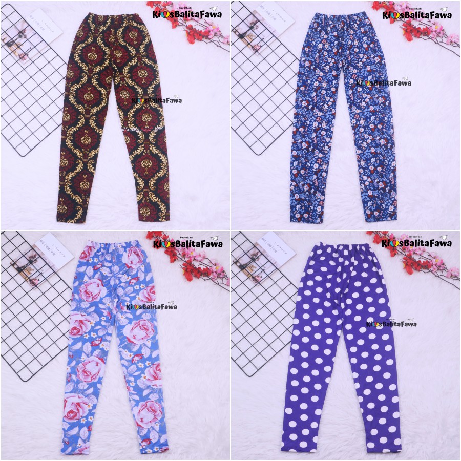 Legging Carlissa Anak 10-12 Tahun Remaja Tanggung / Celana Panjang Perempuan Murah Adem Leging Salur