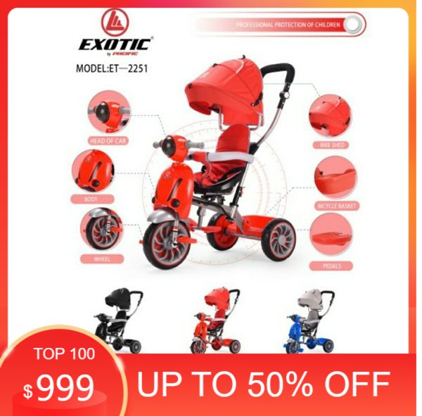 Sepeda anak roda 3 model Vespa Exotic ET-2251