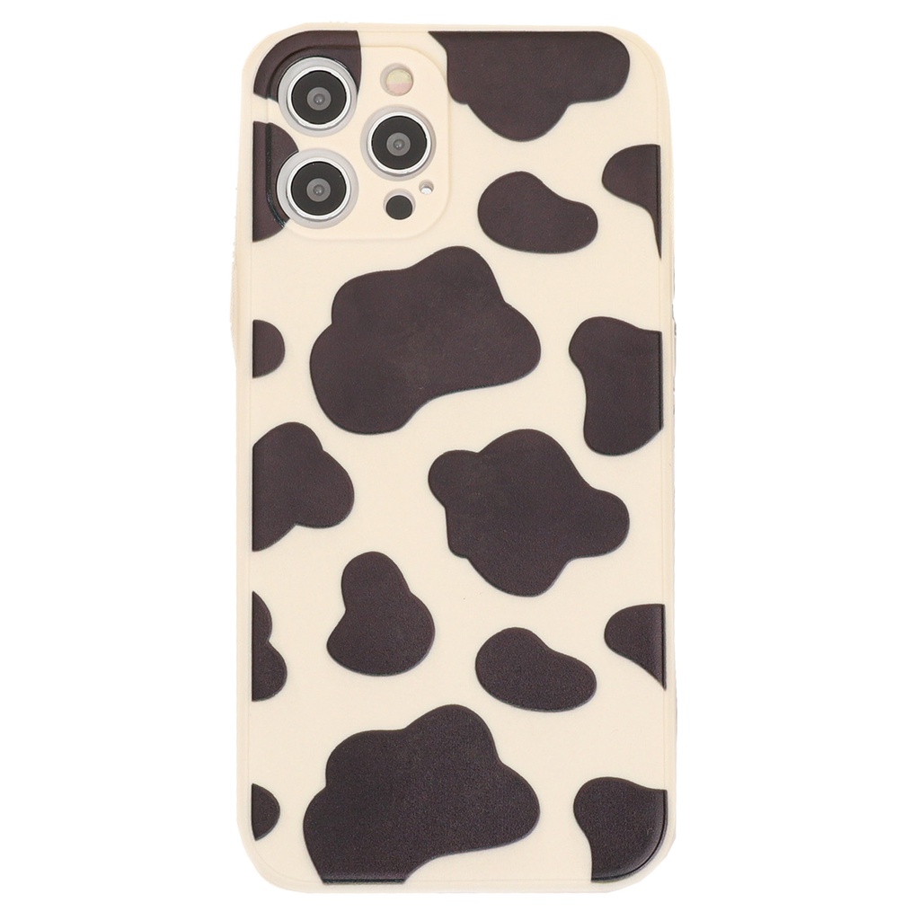 Cow Sapi Skin Square Edge Soft Case Full Lens Cover for iPhone 6 7 8 SE 6+ 7+ 8+ X XR XS 11 12 Pro Max