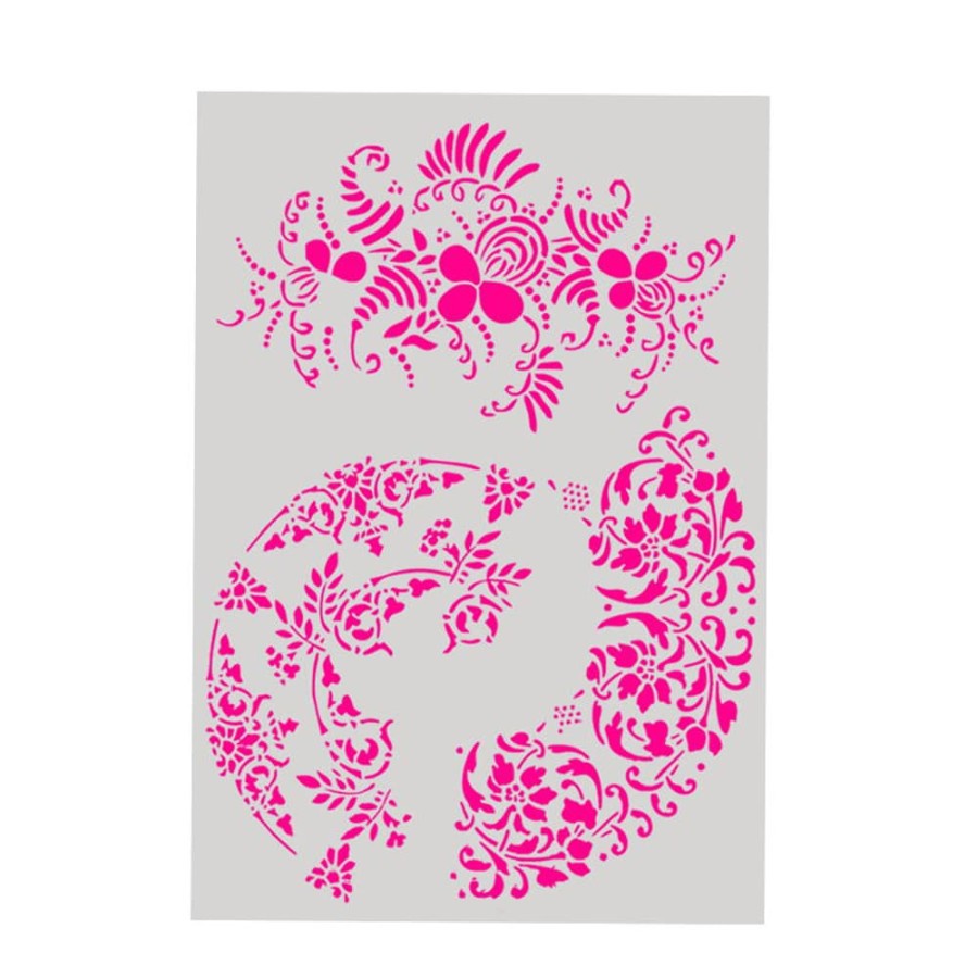 Plastic Stencil - Circle Flower Pattern (29,5x21,0cm)