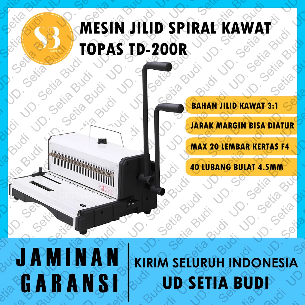 Mesin Jilid Spiral Kawat Topas TD-200R Asli dan Bergaransi