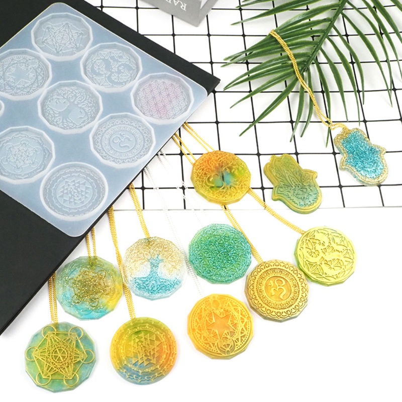 SIY  Flower of Life Pendant Crystal Epoxy Resin Mold Jewelry Earrings Silicone Mould