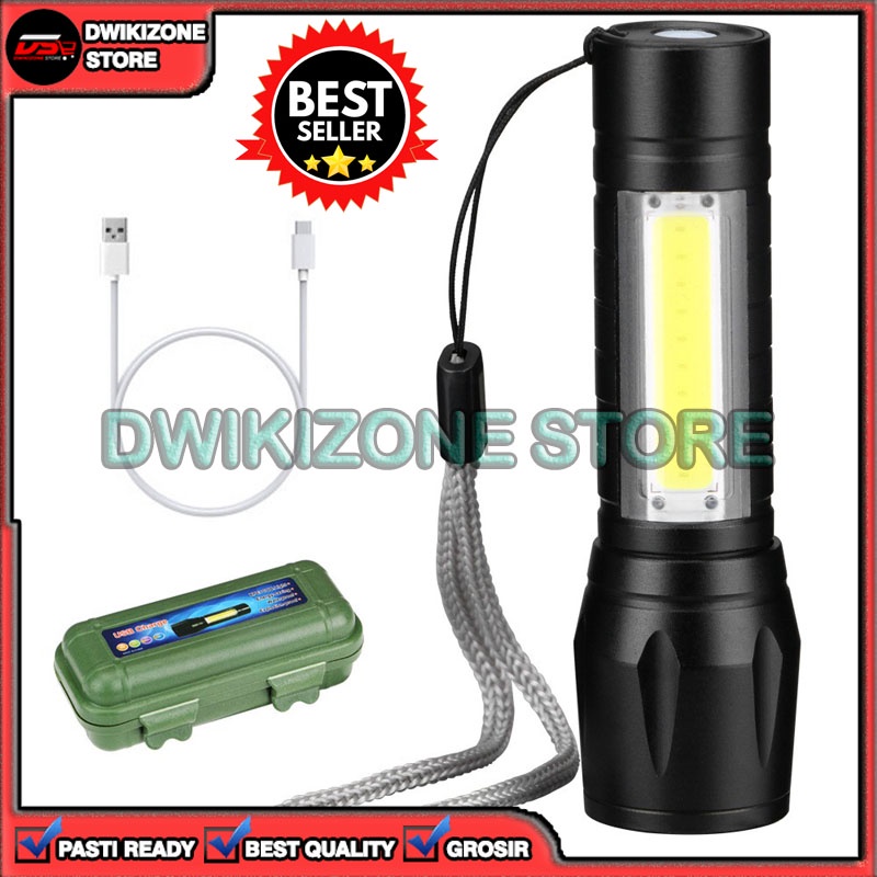 [DZS] SENTER SWAT LED MINI TERANG DICAS USB CHARGE POLISI Q5 SUPER