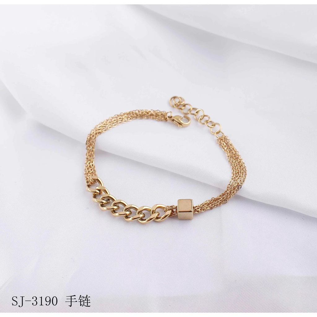 Set Titanium Gelang Dan Kalung Perhiasan Fashion 3190.8622