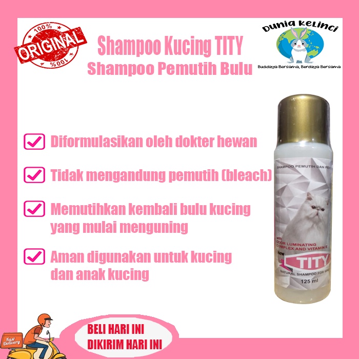 SHAMPOO KUCING PEMUTIH BULU TITY BERSIH WANGI SHAMPO