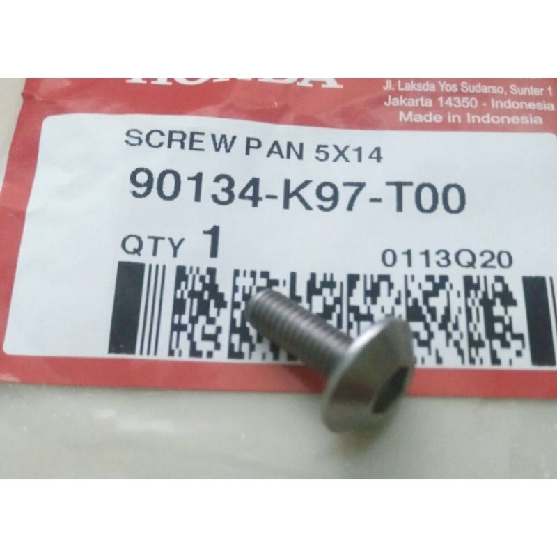 Screw Pan Front Cover 5x14 Baut Dek Visor Depan Bawah PCX 150 160 LED Ori AHM 90134K97T00