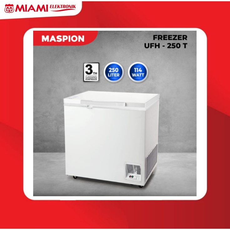 MASPION Chest Freezer UFH-250T / Freezer Box 250 Liter 114 Watt