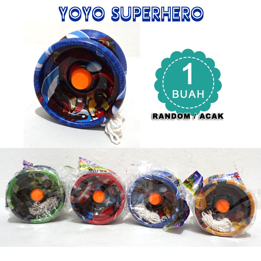 Yoyo Full Besi Superhero warna murah - satuan - acak - YOYO SUPERHERO - YOYO METAL SUPERHERO - YOYO 