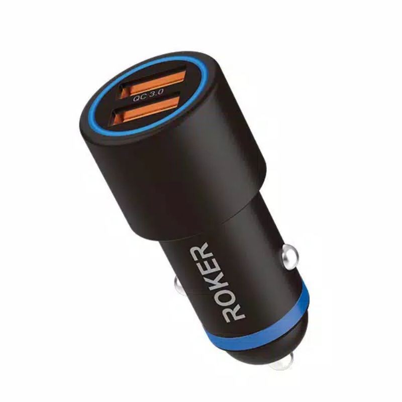 Roker Hyper Car Charger 36W/6A Dual USB Ports QC 3.0