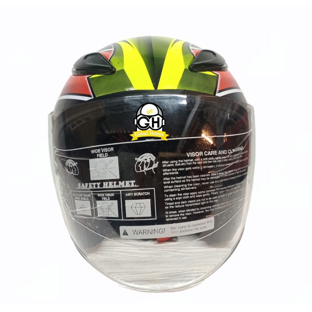 HELM NVR R-26 TUNDER BLACK HALF FACE SINGLE VISOR HELM MURAH SNI HELM DEWASA DJMARU GALAXY R6 R1