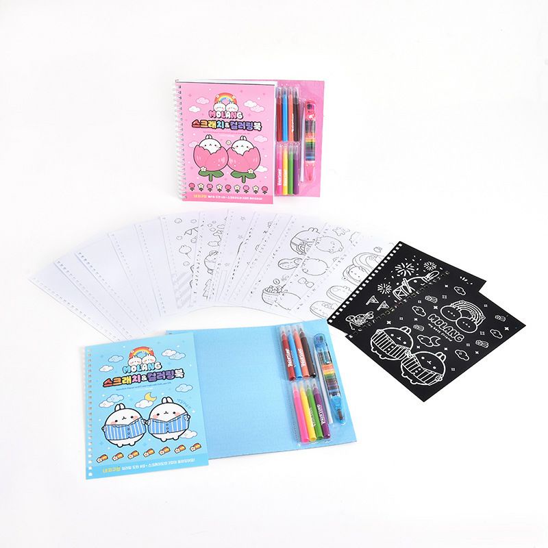 Activity Book Anak DIY Buku Mewarnai / Scratch paper and Coloring set