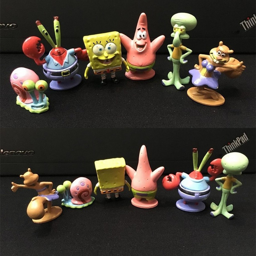 Set 6pcs SpongeBob Action Figure Mainan Pajangan Hiasan Kue