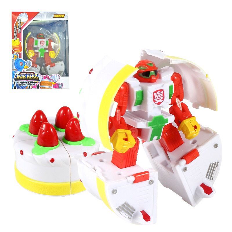 【Ready Stock！！！】Food Deformation Toy Robot Simulation Fries Burger Ice Cream Children Mini Toys