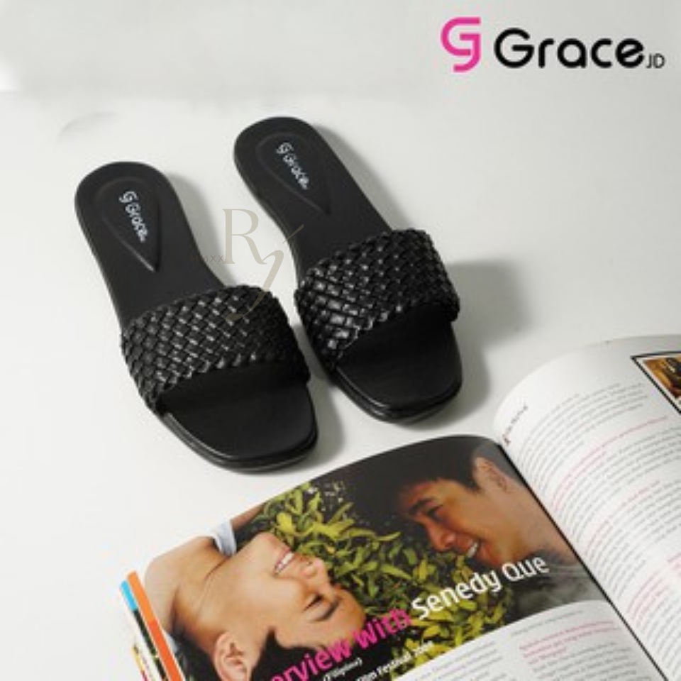 GRACE [MERLIN 401] Sandal Teplek Wanita Sandal Selop Kepang Flip Flop/ Sendal Etnik Cewek Anyam