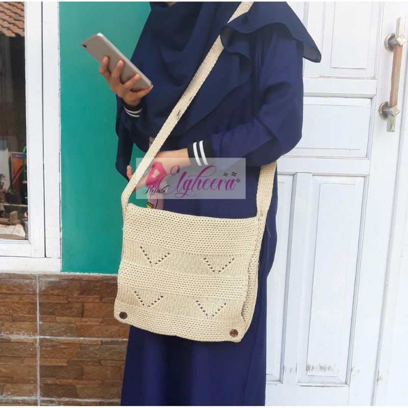 [HUSNA COLLECTION] TAS RAJUT ETHNIC BESAR / TAS BESAR