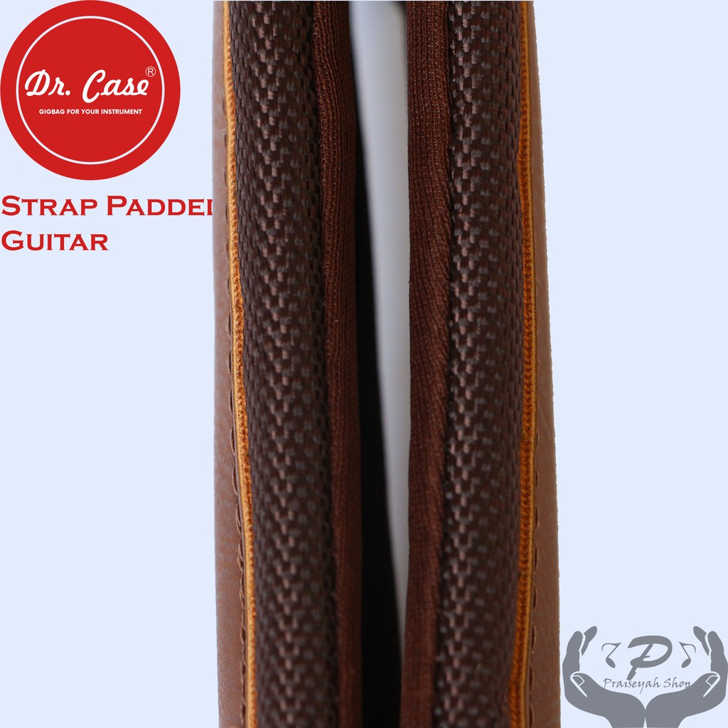 Strap Gitar Cokelat Dr Case Padded Series Tebal Kuat Nyaman Empuk