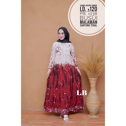 Gamis Rayon Cap(Malaman) Jumbo, Bahan Premium Tebal