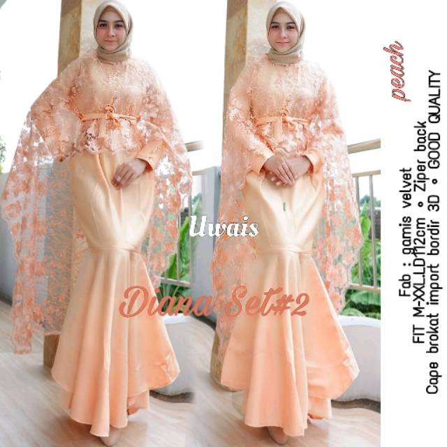 Baju gamis brokat diana set by uwais