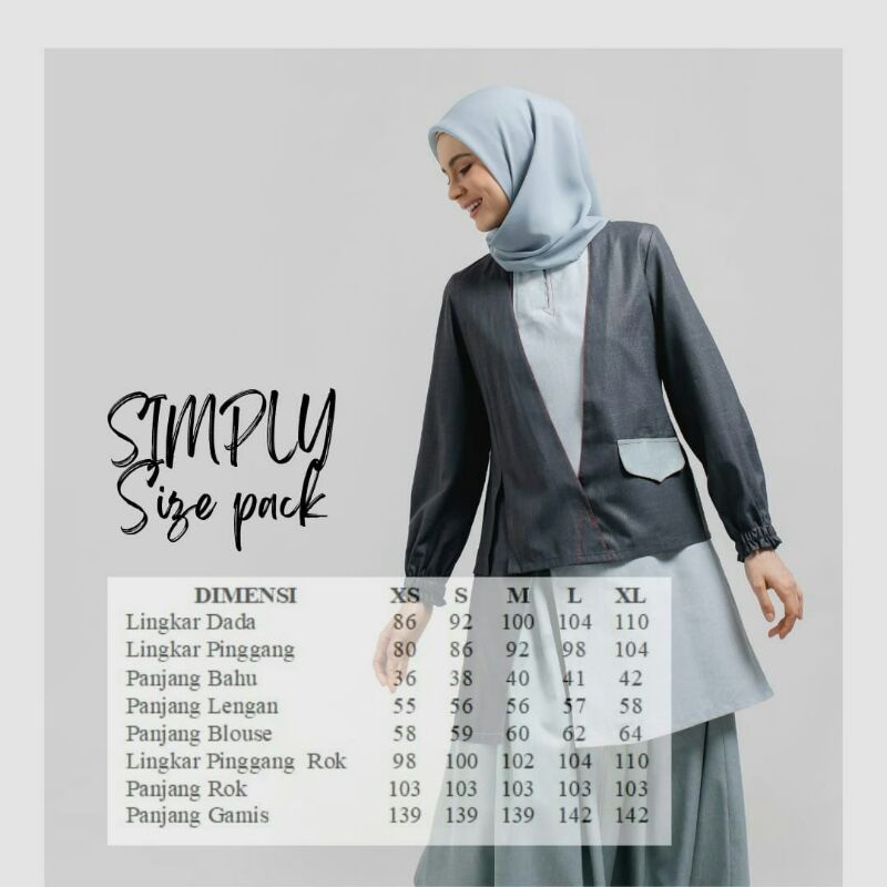 Binar Kinar Simply by Laisa Set Blouse dan Rok Wanita