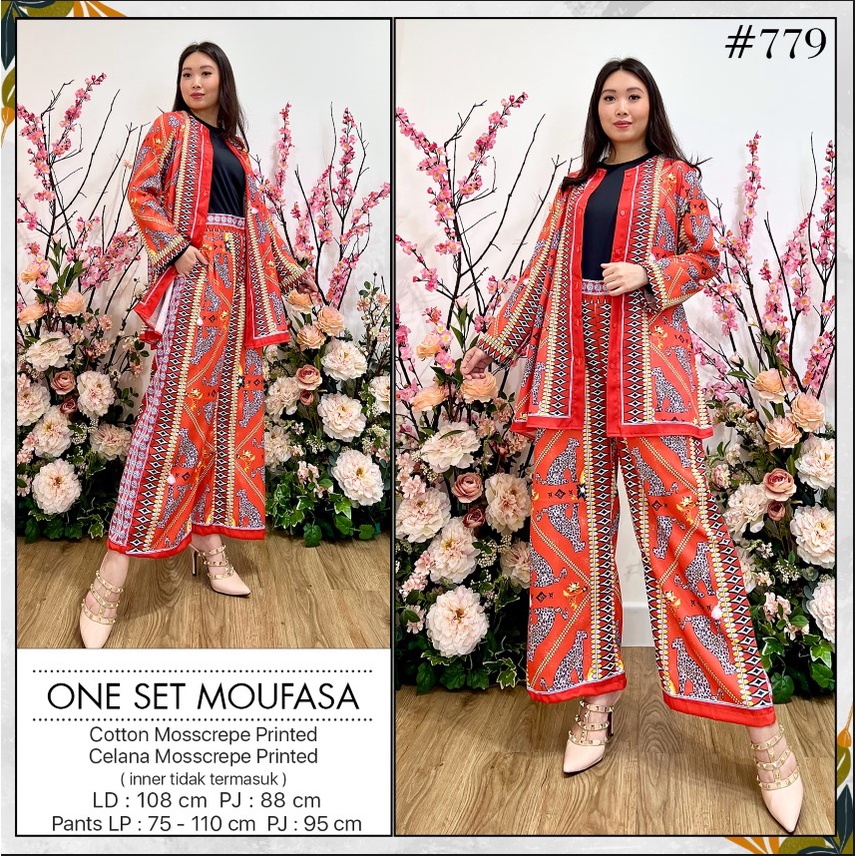 Baju / Setelan / Wanita Kekinian Moscrepe One Set Moufasa