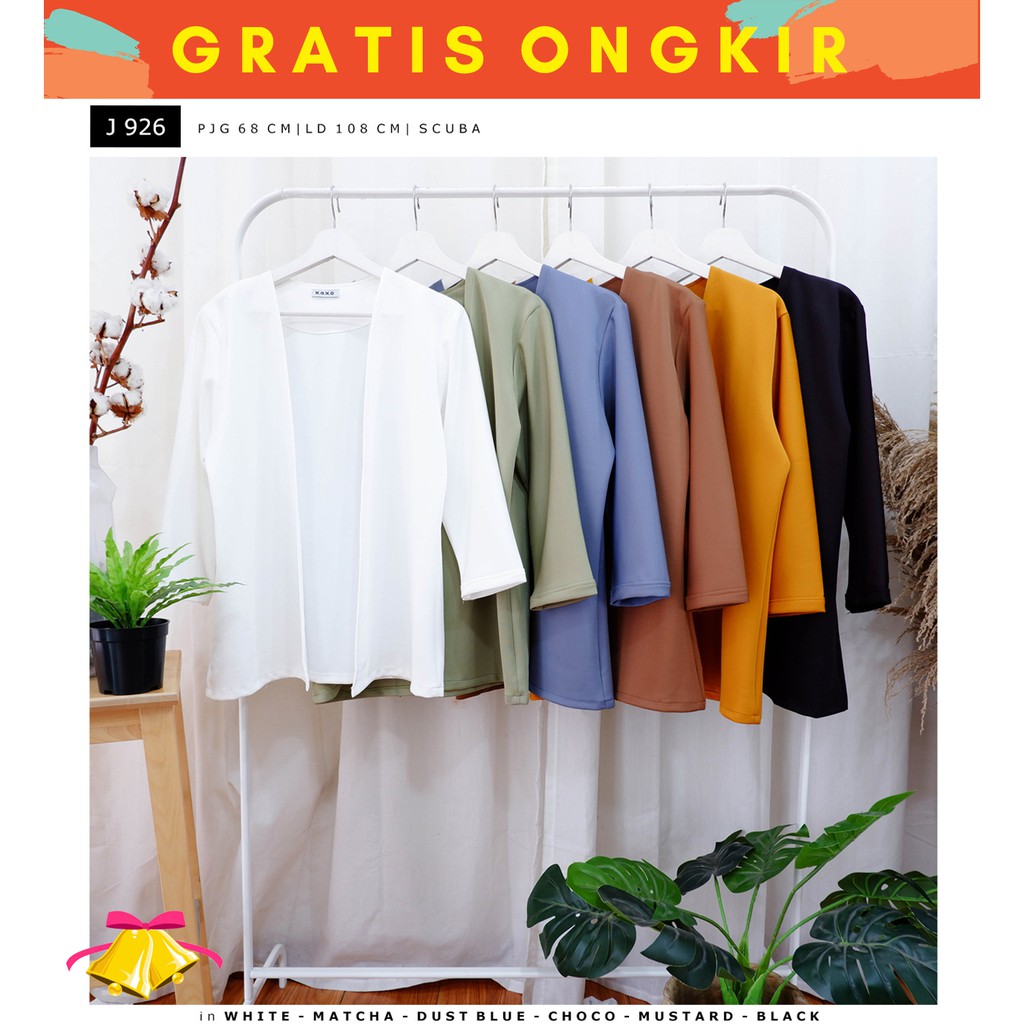 COTTONBELLS JAKET CASUAL SCUBA WANITA VIANNA PLAID OUTER ( HV - J 926 )-6