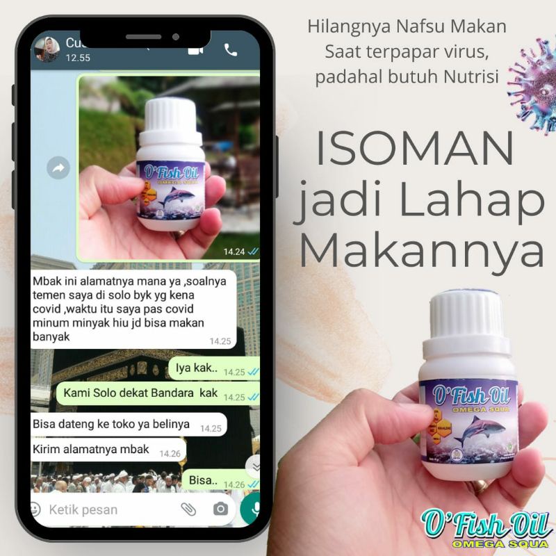 Kapsul Gemuk Penggemuk Badan OFish Oil Minyak Ikan Hiu Nutrisi cocok untuk anak hingga dewasa. Anak makan lahap otak cerdas