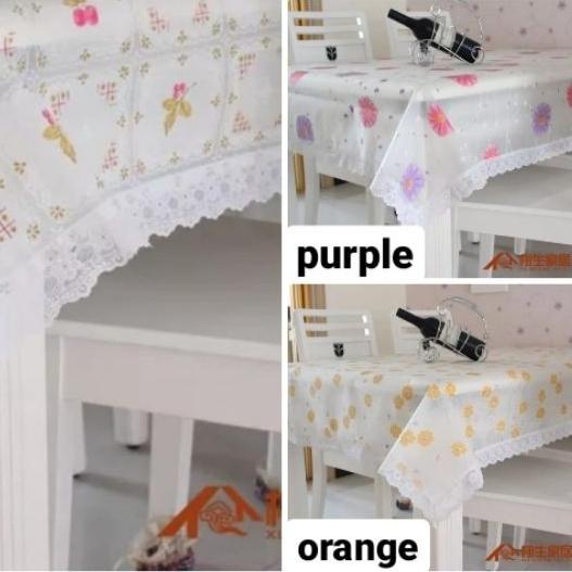 taplak meja makan renda anti air PVC WATERPROOF