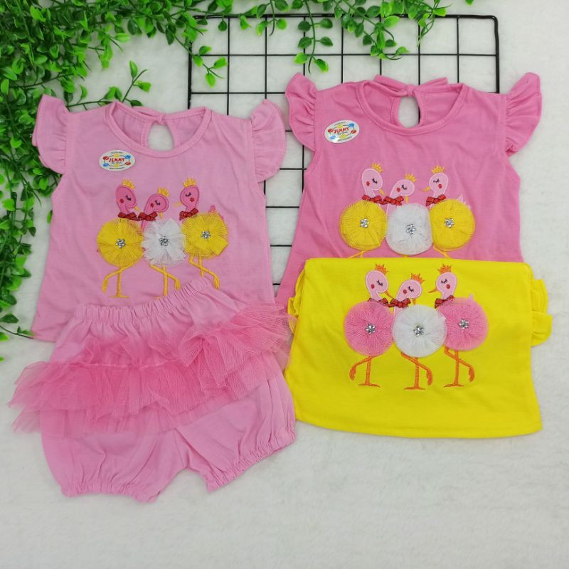 [Ss-7011] Pakaian Bayi Perempuan Size 0-6bulan, Setelan Anak Perempuan, SetelanTutu, Celana Tutu