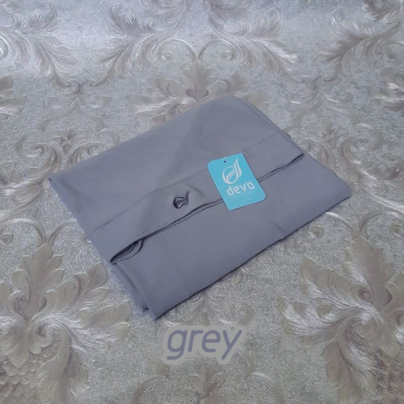 hijab instan bergo malay | jersey premium devo hijab-(Grey) (BM)