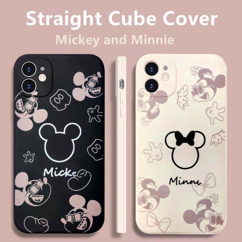 Mickey Minnie Case Vivo Y15S Y15A Y20s G Y12 Y21 2021 Y33S Y21S Y53S Y51A Y11 Y31 2021 Y53 Y51 Y91C Y17 Y15 Y91 Y50 Y30 Y30I Y12i Y12S Y93 Y95 Y20 Y20I Y20S Straight Cube Cute Cartoon D.i.s.n.e.y. Lover Soft TPU Cover