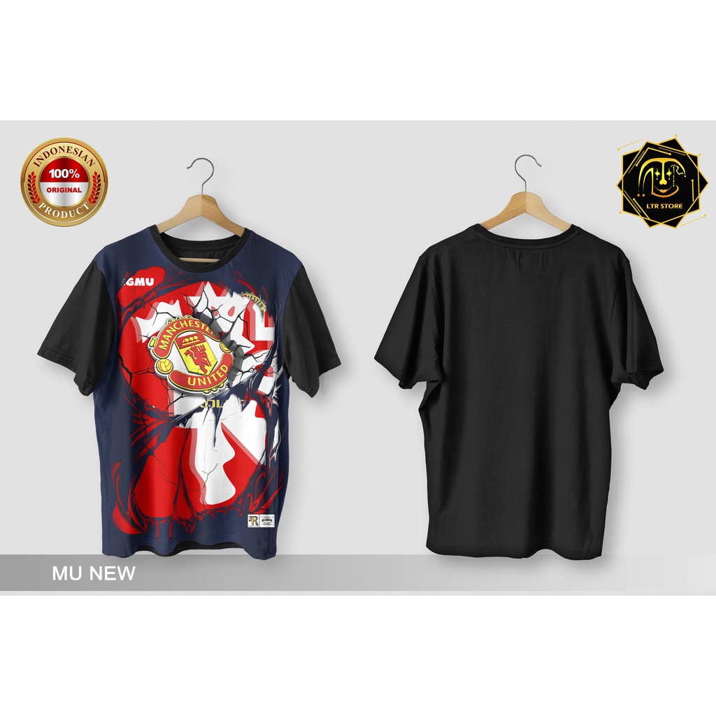 [ BAYAR DI TEMPAT ] BAJU PRINTING GAMBAR SEPAK BOLA MU NEW MANCHESTER - KAOS DISTRO ORIGINAL MOTIF O