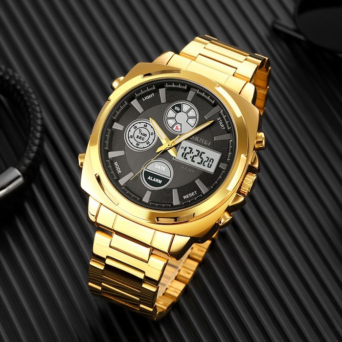 SKMEI 1673 Jam Tangan Pria Digital Analog Chronograph Dual Time Anti Air WATCHKITE WKOS