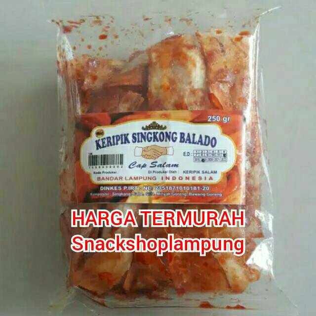 TERMURAH Keripik Singkong Balado Cabe Merah Cap Salam Kecil Lampung 250gr.