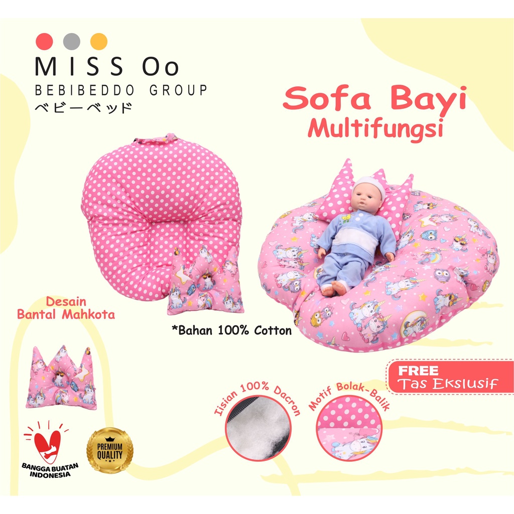 Sofa bayi / baby launger FREE bantal mahkota bayi dan tas