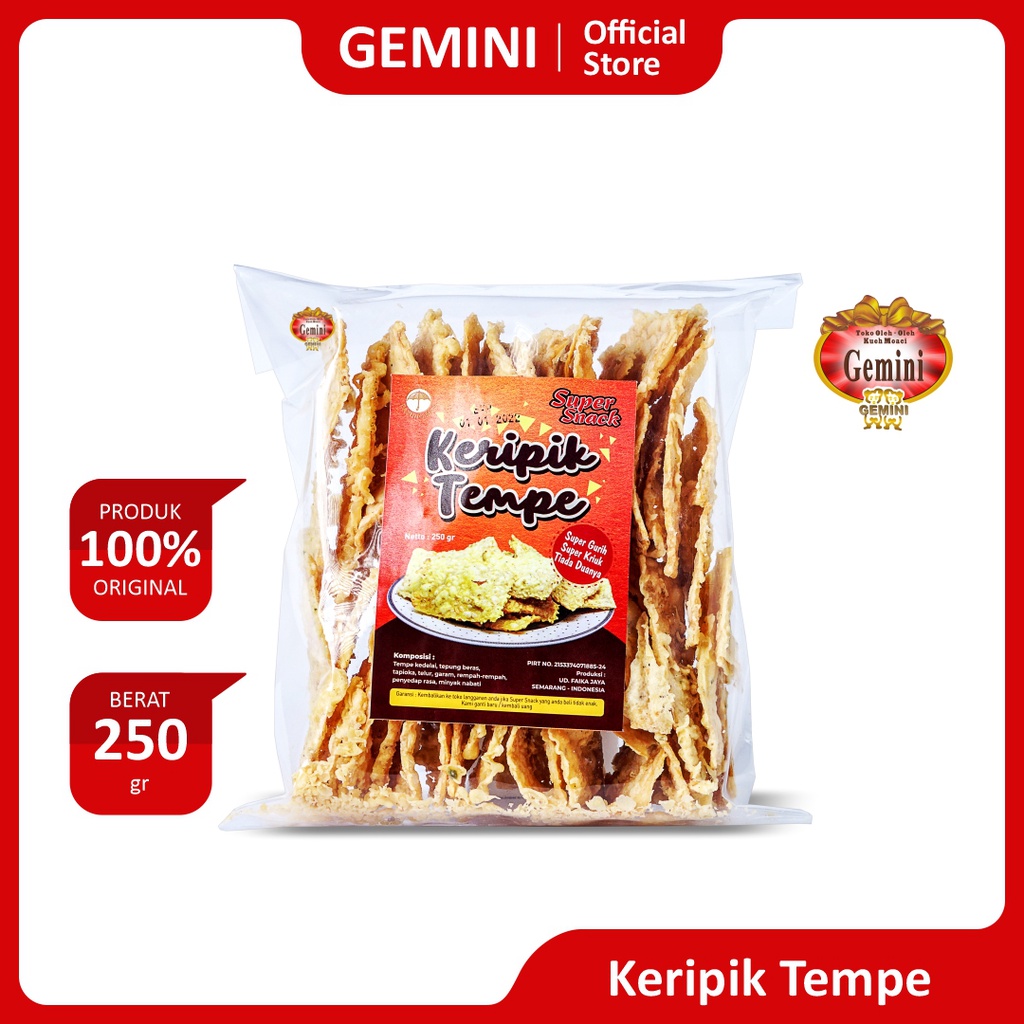 

Gemini - Kripik Tempe - SUPER SNACK - Kemasan 250gr