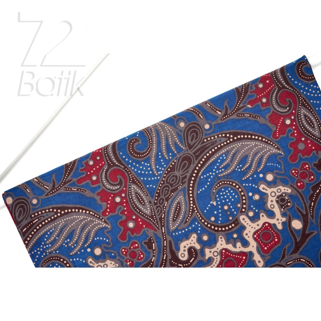 KAIN BATIK KATUN Premium Motif Cakar Warna Biru Tua Dark Blue 724628 Cap 72 Jarik Jarit Samping Kebat Panjang Batik Katun Modern Premium Bahan Seragam Batik Pernikahan Kantor Keluarga Murah Kamen Jadi Batik Bali Lembaran