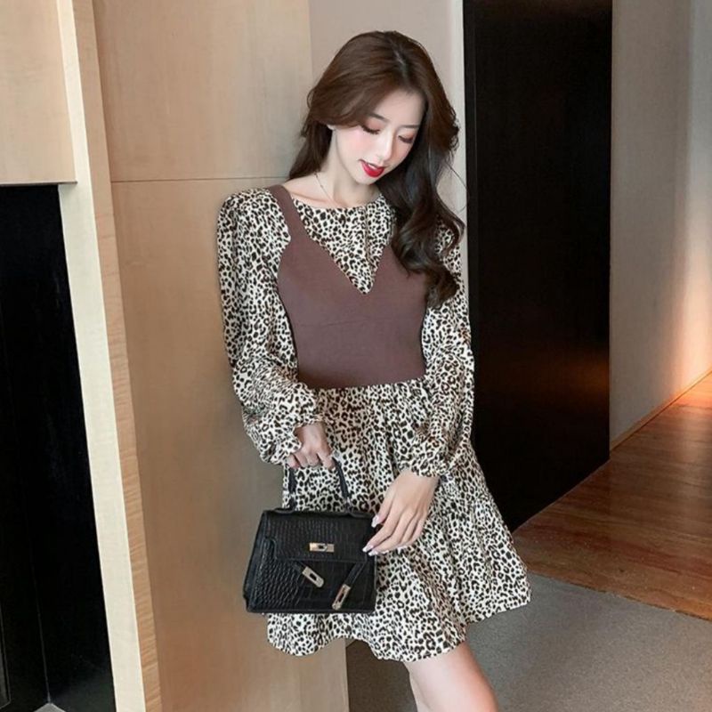 MDLV 5841 GONZALIE SET 2PCS DRESS &amp; VEST DRESS ROMPI RAJUT DRESS KOREA DRESS WANITA FASHION IMPORT