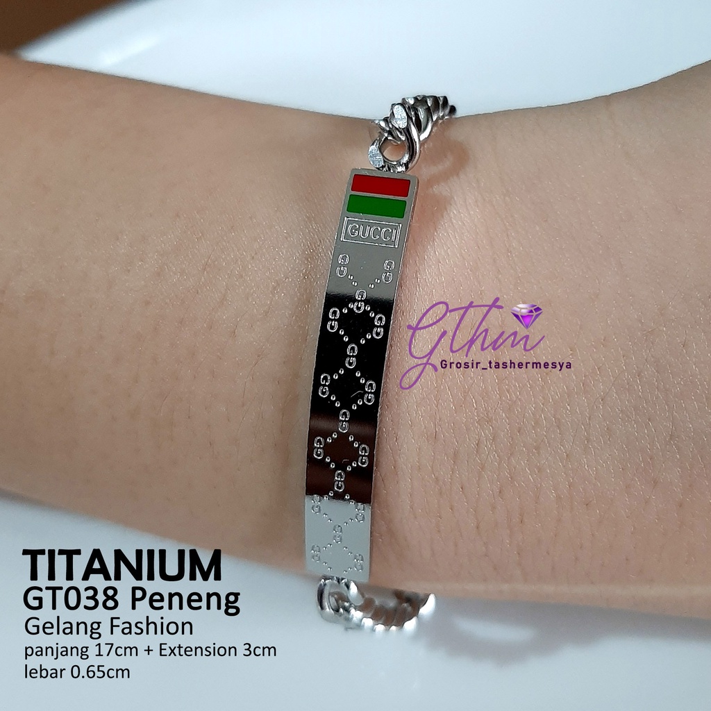 Gelang Titanium Peneng Branded GC Keren Mewah Fashionable Stylish Perhiasan Import GT038 GTHM