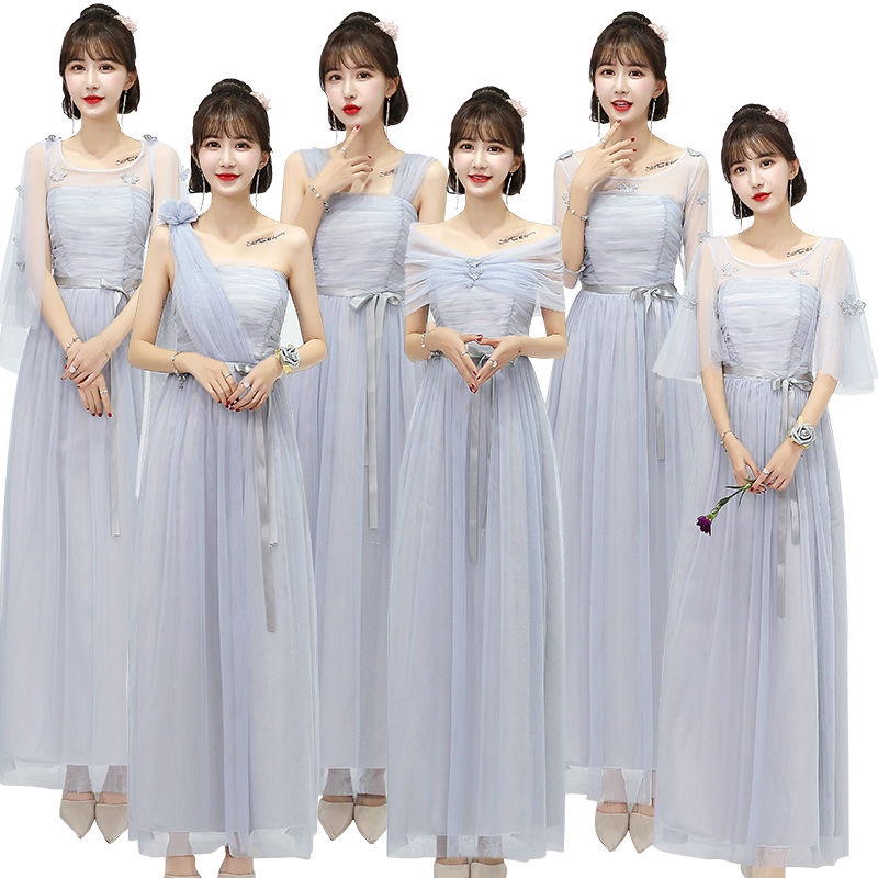 Gaun pengiring pengantin rok panjang foto kelulusan gaun pesta ulang tahun dewasa gaun peri