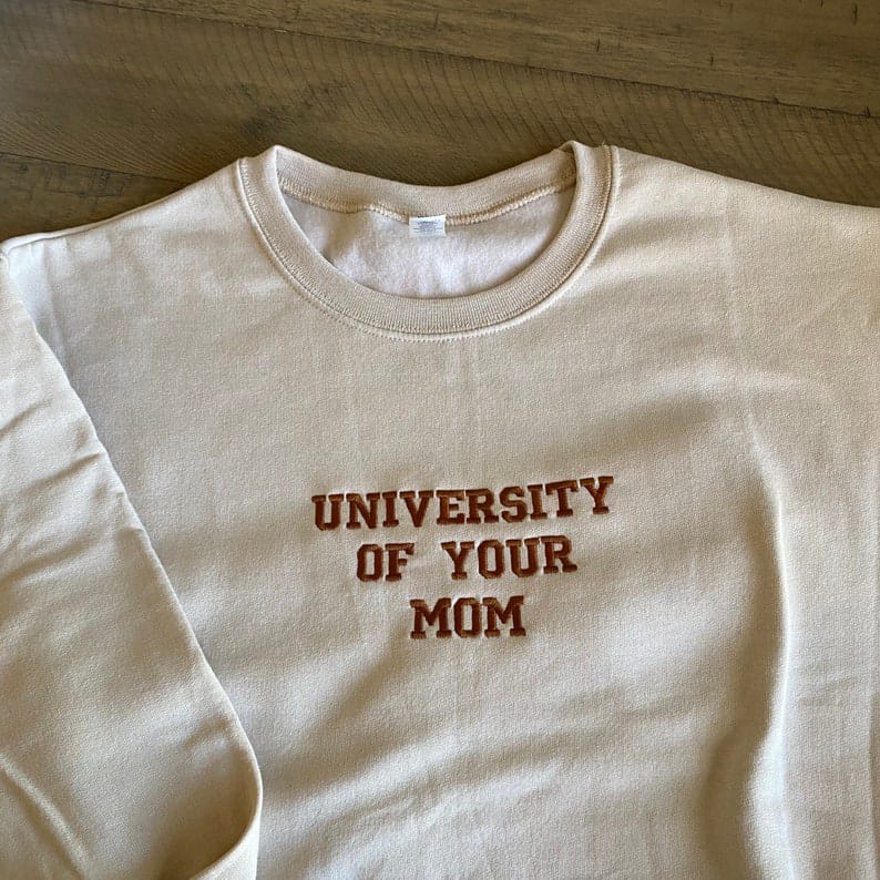 CREWNECK UNIVERSITY OF YOUR MON BORDIR SIZE M - XXL FLEECE TEBAL CREWNECK UNISEX