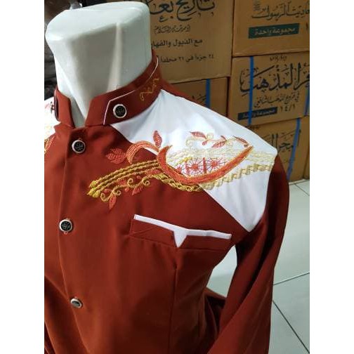 jasko merah bata bordir kombinasi putih no 141